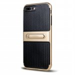 Wholesale iPhone 7 Plus Slim Fit Kickstand Hybrid Case (Champagne Gold)